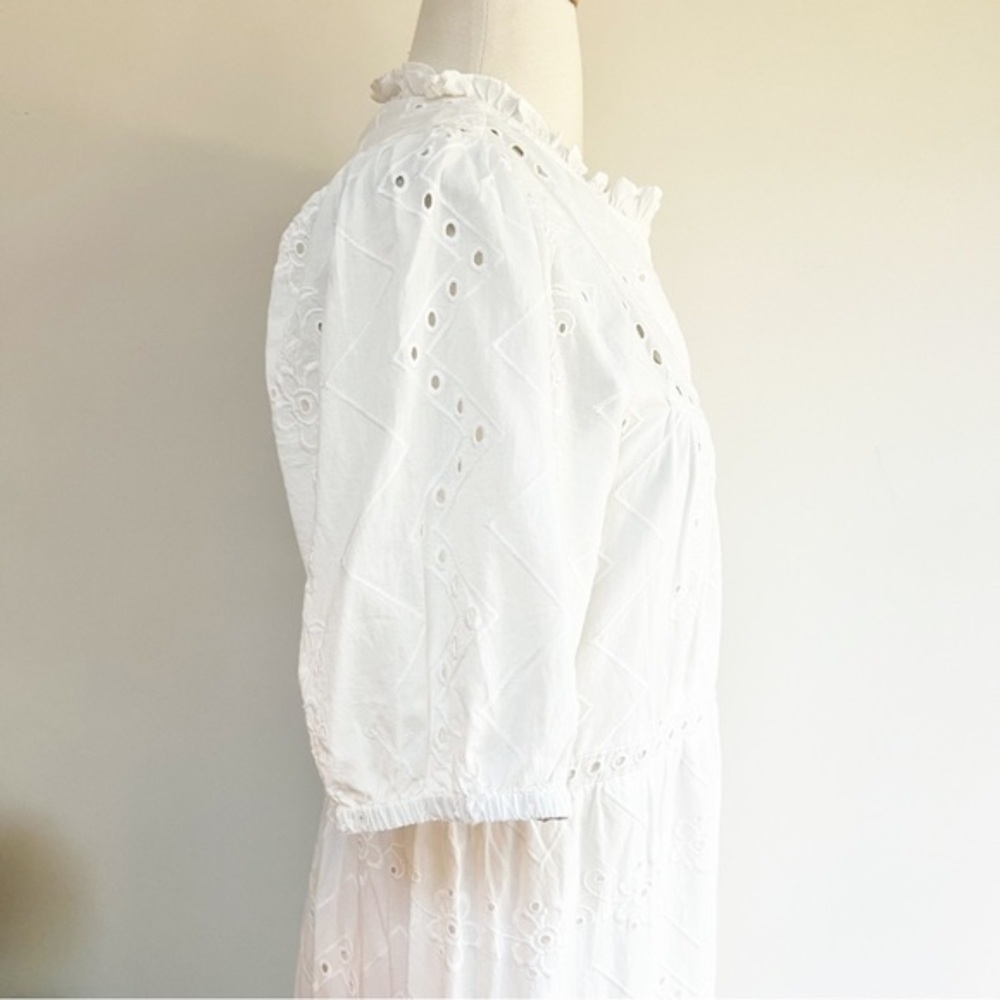 💋Anthropologie white eyelet midi dress. Size S petite - Picture 8 of 12